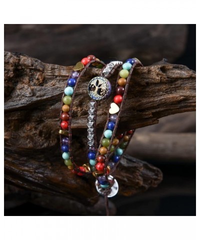 Dazzling Handmade Leather Wrap Bracelet Collection Tree of life chakra $8.99 Bracelets