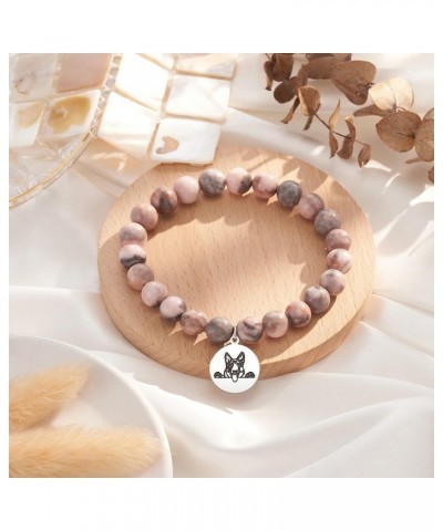 Dog Mom Gifts for Women, Dog Gifts for Dog Lovers with Gift Message Card, Natural Stone Dog Mom Charm Bracelets, Dog Lover Gi...