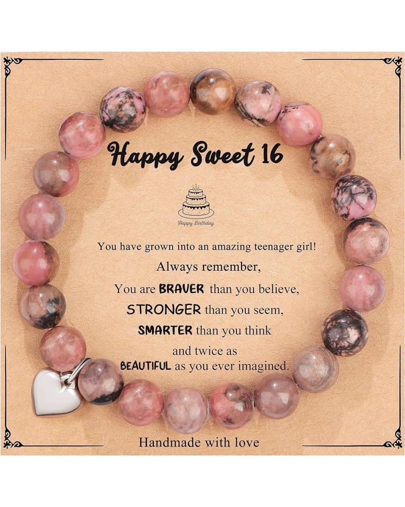 13th 16th 18th 21st 25th 30th 35th 40th 45th 50th 60th 65th 70th 75th 80th Birthday Gifts for Women Girls, Natural Stone Brac...