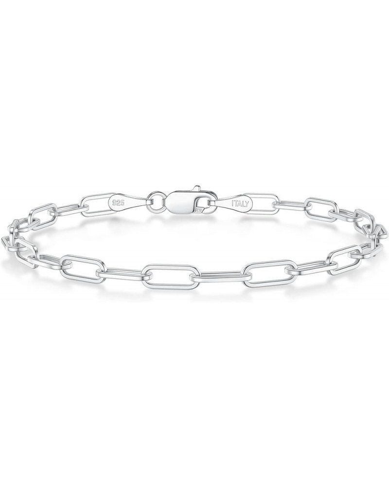 Sterling Silver Clasp 3mm Silver Paperclip Chain Bracelet for Women 6.5 7 7.5 8 8.5 9 Inches Length:8.5 Inches $9.00 Bracelets