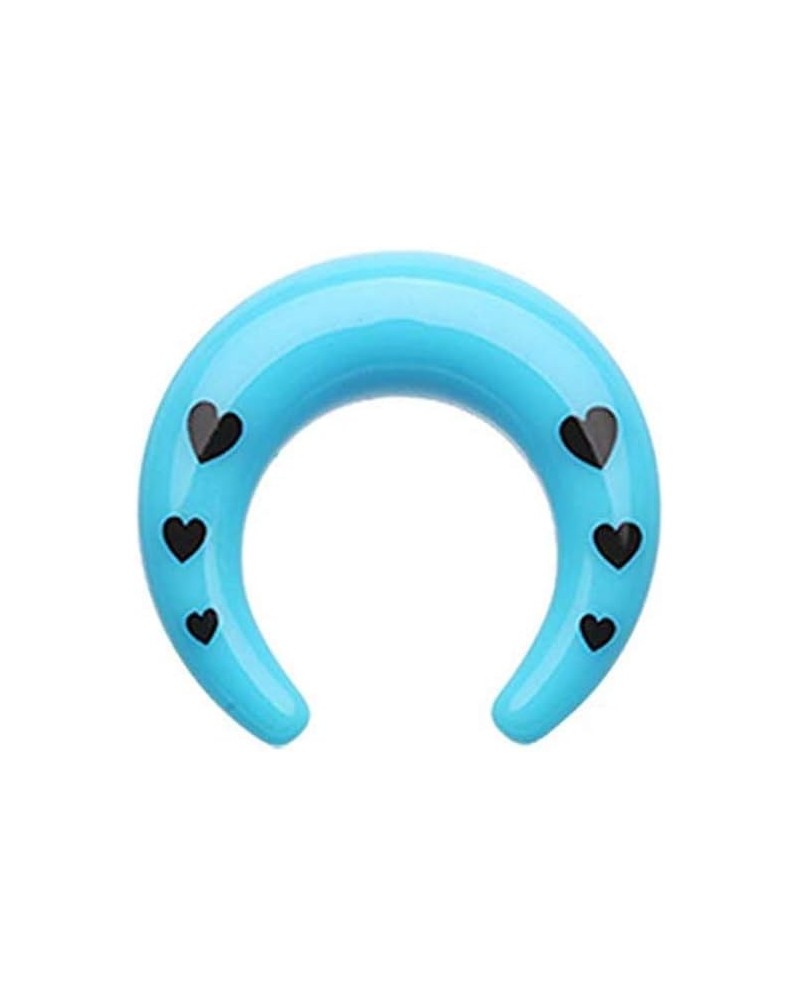 Love Struck Multi Hearts Acrylic Ear Gauge Buffalo Taper 0 GA (8mm), Blue $10.06 Body Jewelry