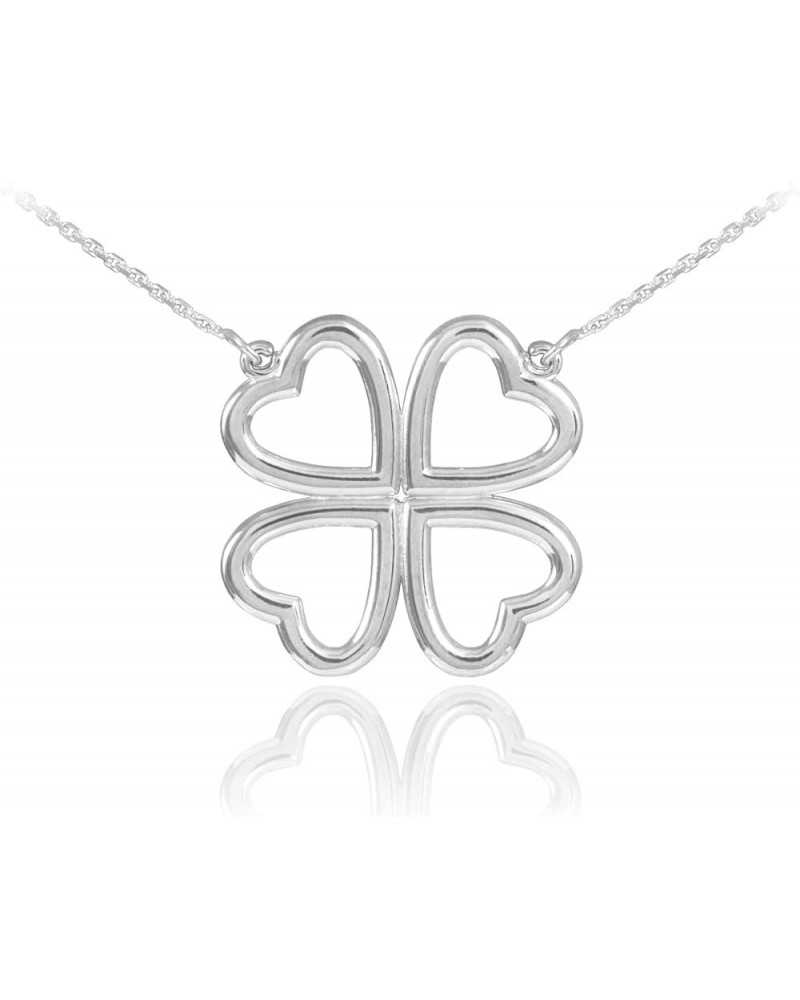 Sterling Silver Four-Leaf Heart Clover Necklace 18.0 Inches $18.50 Necklaces