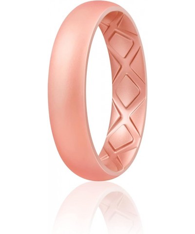 Women Silicone Wedding Ring Inner Arc Ergonomic Breathable Design Rubber Wedding Band 5.5mm Wide 2mm Thick Rubber Rings for W...