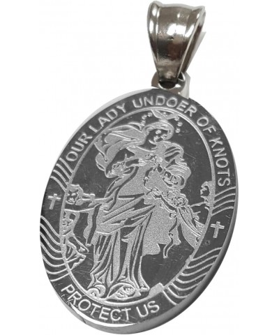 Ben Junot Catholic - 3 Pieces Set Our Lady Undoer Of Knots Stainless Steel Medal Necklace +20" Chain and Holy Prayer Card $13...