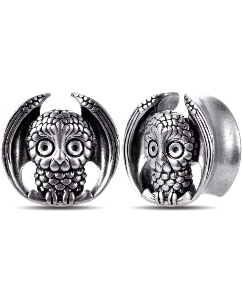 2PCS Owl Saddle Ear Gauges Tunnels Opening Ear Plugs Expander Earrings Stretcher Fashion Body Piercing Jewelry 0g-1"(8mm-25mm...