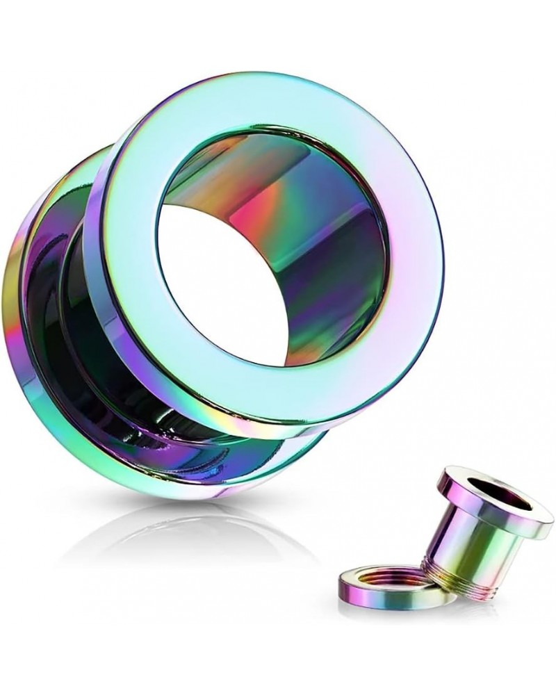 Rainbow Anodized 316L Surgical Steel Ear Flesh Tunnel - Sold by Piece 2.0 Millimeters $9.08 Body Jewelry