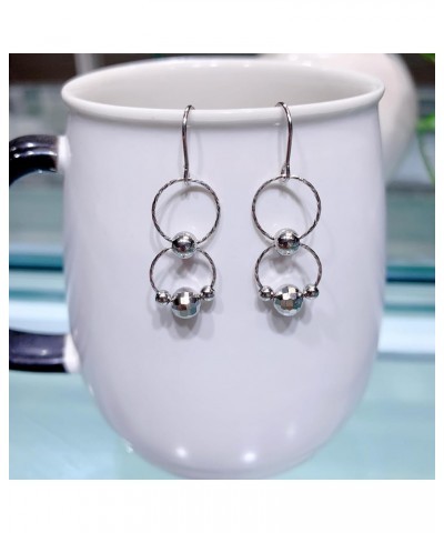 Long Tassel Dangle Earrings Sterling Silver Drop Earrings Jewelry for Women F-two Circle and beads $13.76 Earrings