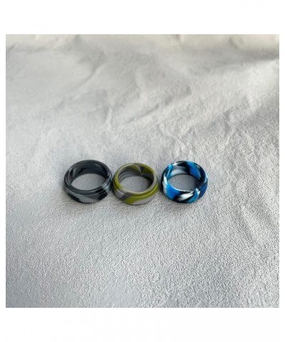 MZZJ Personalized Silicone Couple Matching Rings 8MM Breathable Rubber Step Edge Comfort Fit Rings Wedding Band Promise Egage...