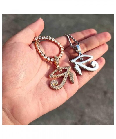 Full Iced Out AAA+ CZ Eye of Horus Pendant Necklace Hip Hop Jewelry Gift For Men Women Gold $15.07 Necklaces