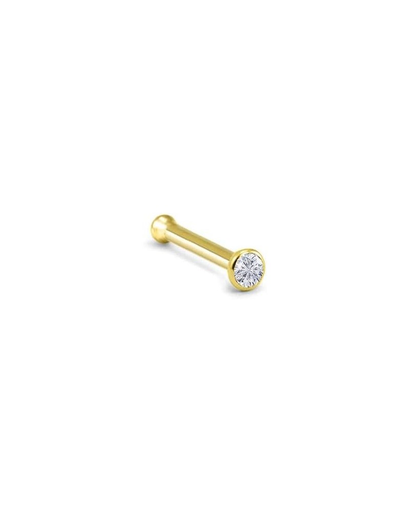 18k Yellow Gold 1.5mm, 2mm, 2.5mm, or 3mm Bezel CZ 22G 20G 18G Bone-2.0mm CZ-18G $18.49 Body Jewelry