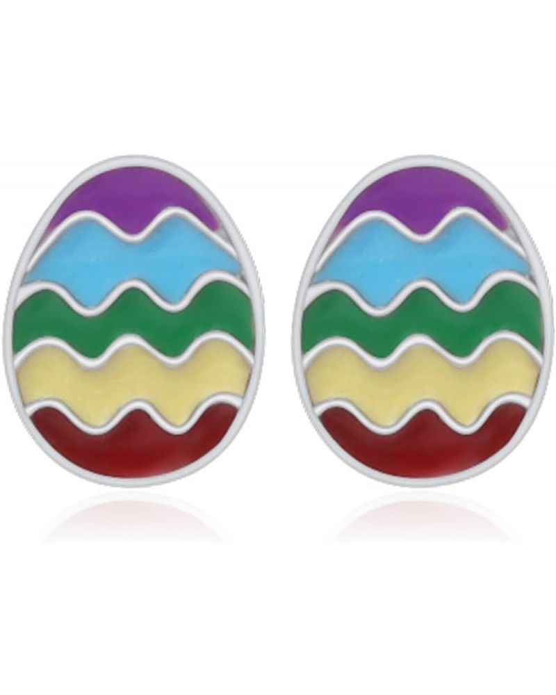 Easter Earrings for Women Colorful Easter Egg Stud Earrings Cute Bunny Rabbit Earrings for Women Girls Easter Jewelry Gifts B...