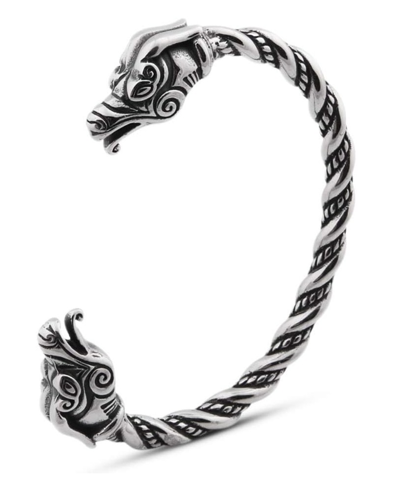 Viking Bracelet for Men & Women - Wolf, Raven Arm Ring Dragon Bangle (7 Inches) $15.00 Bracelets