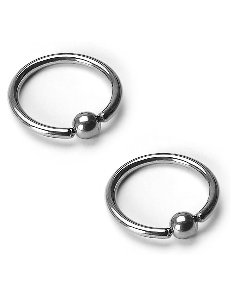 14GA G23 Solid Titanium Captive Bead Rings - Sold as a Pair 1/2" Length - 4mm Ball Size $9.67 Body Jewelry