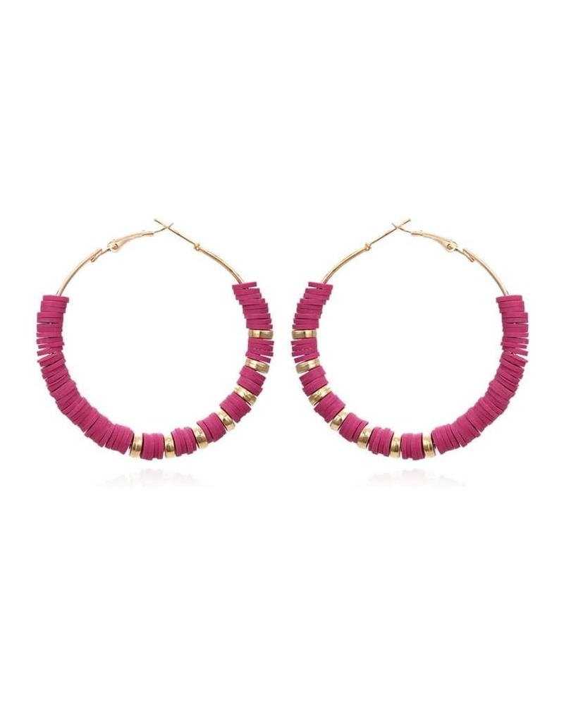 Novelty Women Bohemian Resin Hoop Earrings Handmade Designer Vintage Unique Hoop Earrings for Teen Girls Lightweight Purple $...