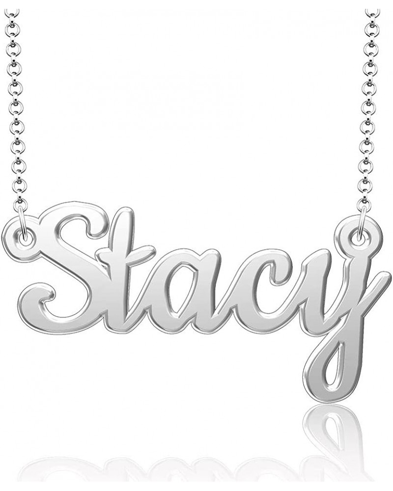 Custom Name Necklace Personalized 18K Gold Plated Nameplate Initial Necklaces Gift for Women Stacy $15.90 Necklaces