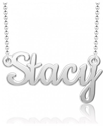 Custom Name Necklace Personalized 18K Gold Plated Nameplate Initial Necklaces Gift for Women Stacy $15.90 Necklaces