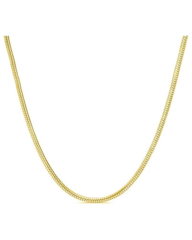 Sterling Silver 1MM- 2.5MM Italian Solid Round Snake Chain Necklace-Sterling Silver Gold Chain for Pendants, Magic Flexible S...