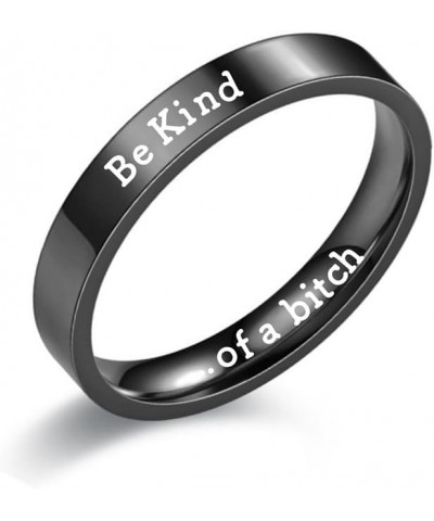 Be Kind Of A Bitch Ring for Women Inspirational Friendship Ring Stackable Stainless Steel Engraved Band Ring Motivational Fri...