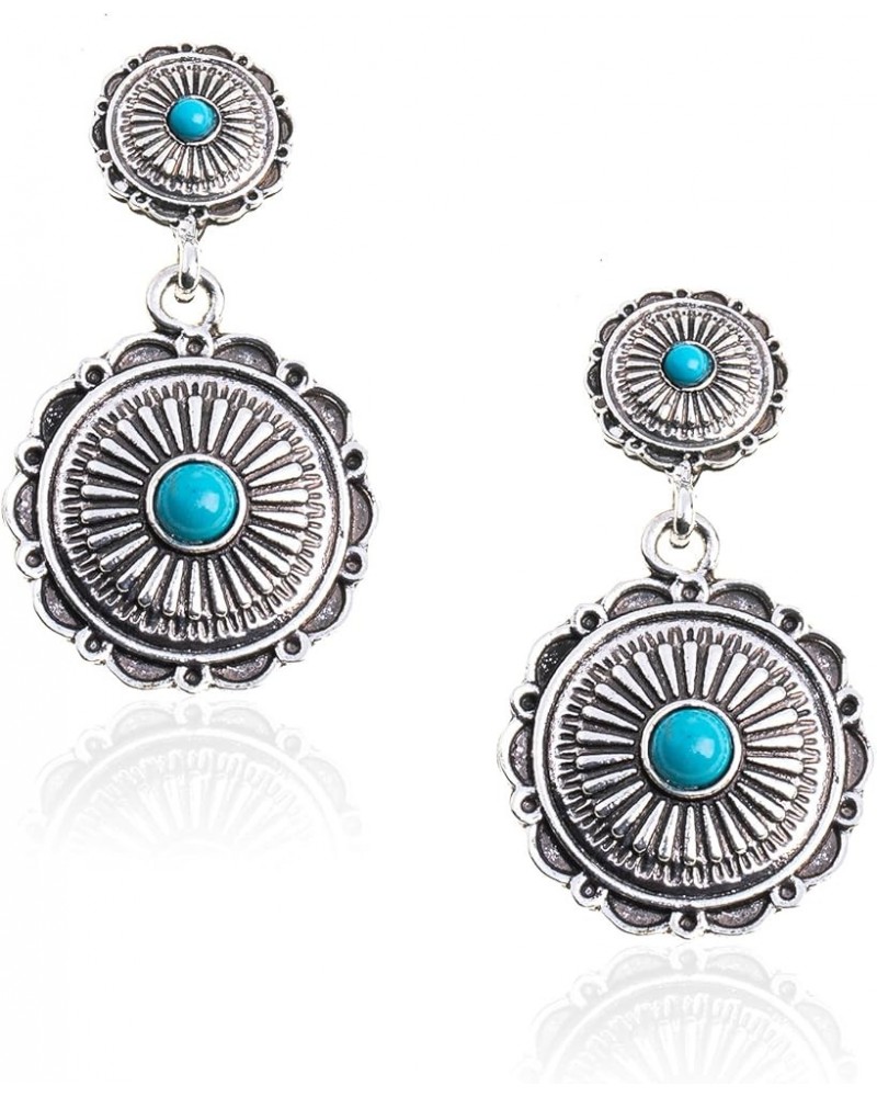 Rustic Couture's Western Earrings for Women Cowgirls Dangling Statement Western Jewelry Gift L-Turquoise $9.00 Earrings