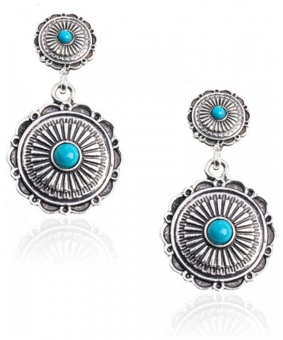 Rustic Couture's Western Earrings for Women Cowgirls Dangling Statement Western Jewelry Gift L-Turquoise $9.00 Earrings