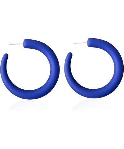 80 90s Retro Neon Thick Hoop Earrings Hoops Chunky Hollow Tube Hoop Earrings for Women Hypoallergenic Lightweight Candy Color...