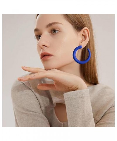 80 90s Retro Neon Thick Hoop Earrings Hoops Chunky Hollow Tube Hoop Earrings for Women Hypoallergenic Lightweight Candy Color...