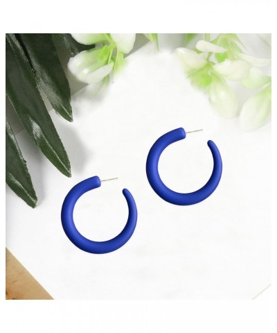 80 90s Retro Neon Thick Hoop Earrings Hoops Chunky Hollow Tube Hoop Earrings for Women Hypoallergenic Lightweight Candy Color...