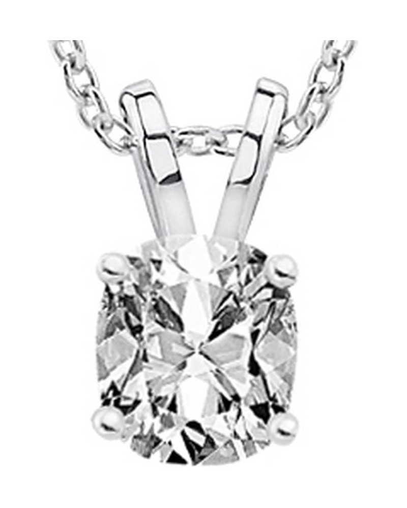 1/2-1 1/2 Carat LAB GROWN Diamond Solitaire Pendant IGI Certified 14K Gold 4 Prong Diamond Pendant Necklace For Women (G-H, S...