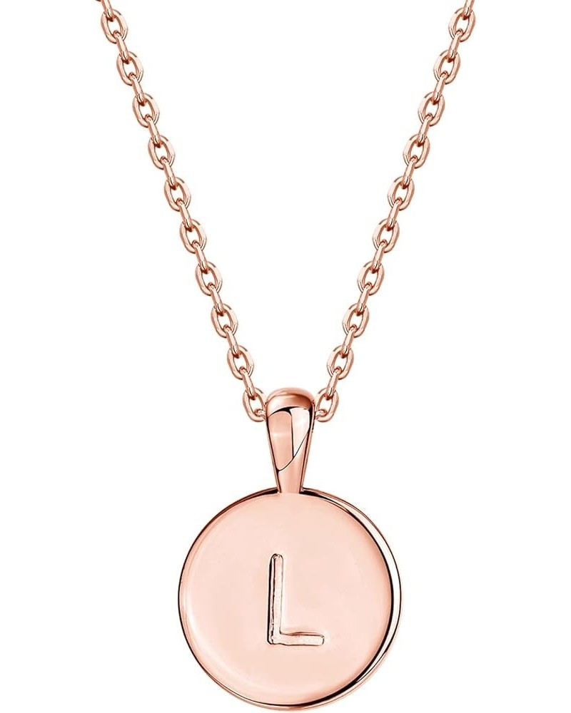 14K Rose Gold Plated Letter Necklace for Women | Gold Initial Necklace for Girls Rose Gold L $8.98 Necklaces