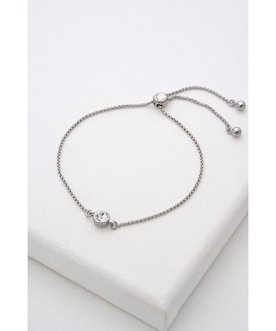 Sarsa Plain Crystal Bracelet Silver Tone/Crystal $25.50 Bracelets