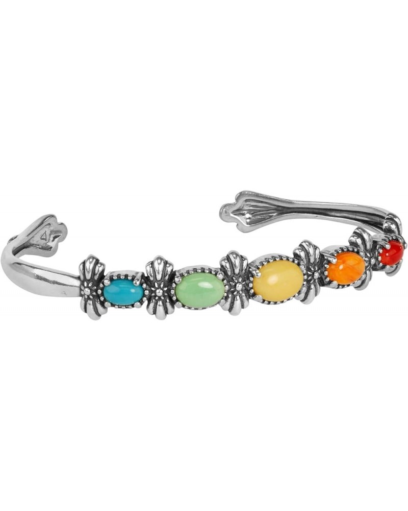 Sterling Multi Color 5-Stone Cuff Bracelet Sizes S, M or L Small $45.00 Bracelets