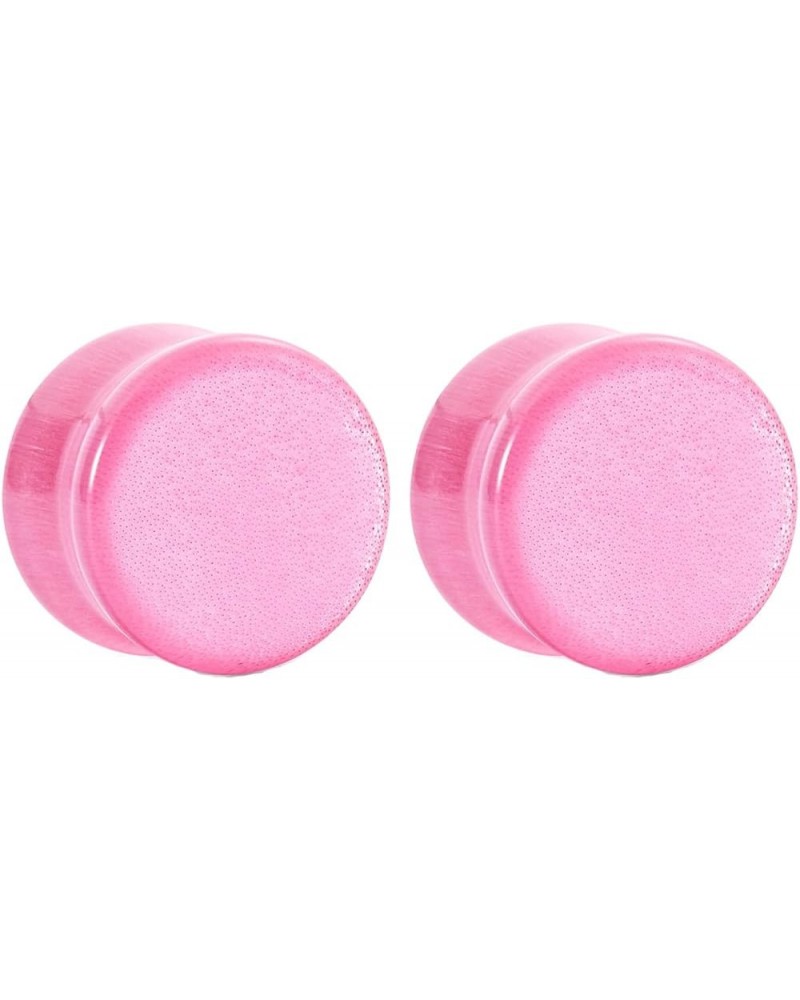 2Pcs Stone Ear Gauges Set, Pink Ear Gauges Ear Plugs Ear Gauges Earrings With Stone Pink 14.0 Millimeters $10.81 Body Jewelry