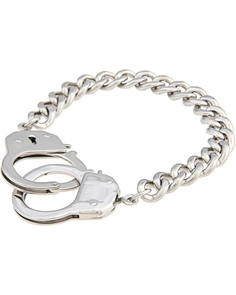 Interlocking Handcuff Lock Partners in Crime 8.5" Link Chain Stainless Steel Statement Bracelet for Men and Ladies $24.74 Bra...