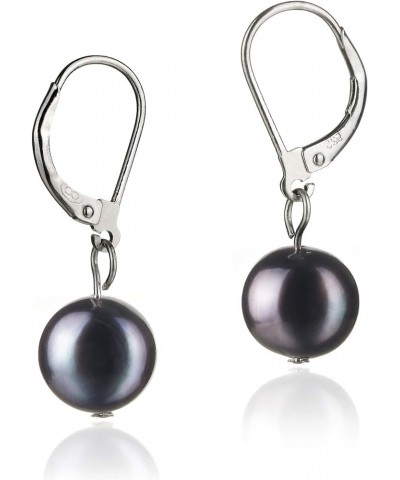 Kaitlyn 8-9mm A Quality Freshwater 925 Sterling Silver Cultured Pearl Earring Pair For Women black $44.00 Earrings