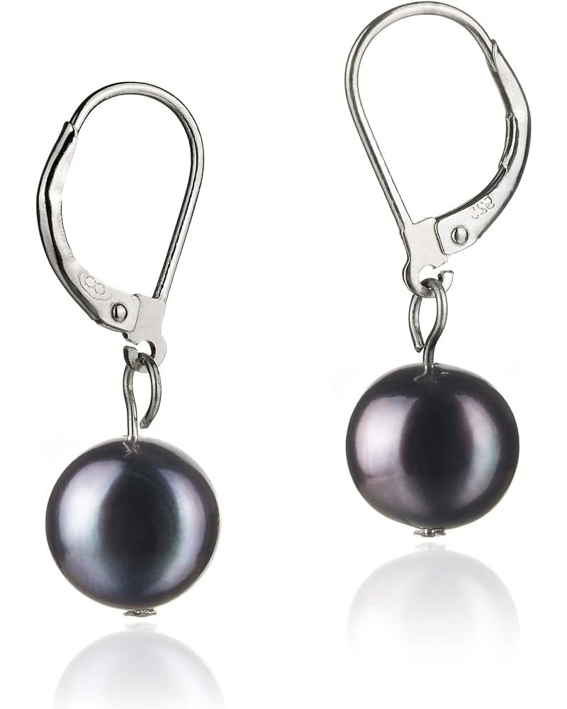 Kaitlyn 8-9mm A Quality Freshwater 925 Sterling Silver Cultured Pearl Earring Pair For Women black $44.00 Earrings