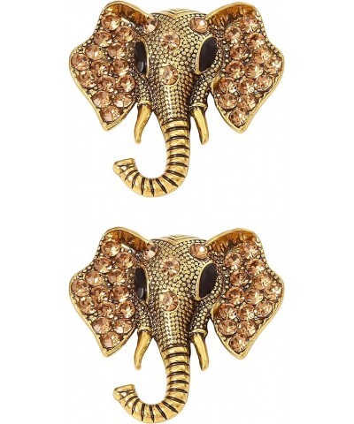 Women Rhinestone Elephant Brooch Pin Elephant Buckle Brooch (Old Silver(2pcs)), 3.7*3.7cm Bronze(2pcs) $6.24 Brooches & Pins