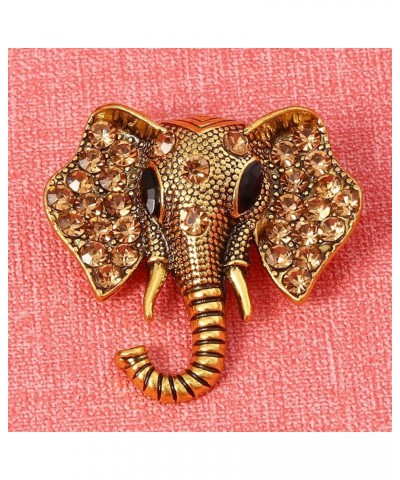 Women Rhinestone Elephant Brooch Pin Elephant Buckle Brooch (Old Silver(2pcs)), 3.7*3.7cm Bronze(2pcs) $6.24 Brooches & Pins