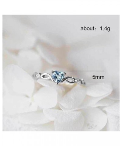 Heart Ring for Women Female Cute Finger Rings Romantic Birthday Gift for Girlfriend Fashion Zircon Stone Jewelry (Color : B26...