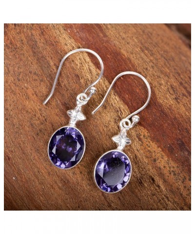 SHNAYA JEWLES Natural Iolite Gemstone 925 Sterling Silver Jewelry Earring ,Stylish Earring For Her,Drop and Dangle Earring, H...