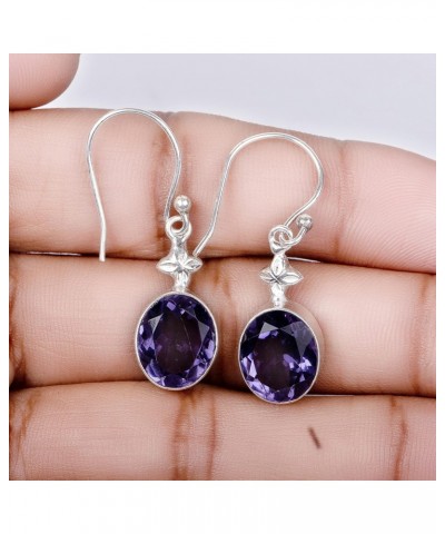 SHNAYA JEWLES Natural Iolite Gemstone 925 Sterling Silver Jewelry Earring ,Stylish Earring For Her,Drop and Dangle Earring, H...