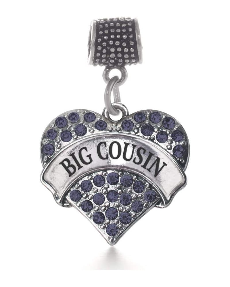 Silver Pave Heart Charm for Bracelet with Cubic Zirconia Jewelry Big Cousin Navy $10.99 Bracelets