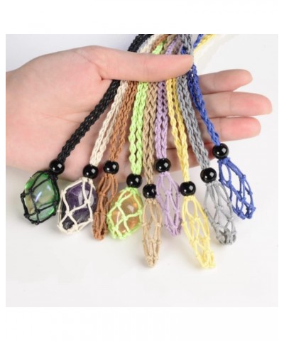 18 Pieces Necklace Cord Empty Stone Holder Empty Necklace Holder Crystal Stone Necklace Cord Adjustable Cord (6PCS Black+6PCS...