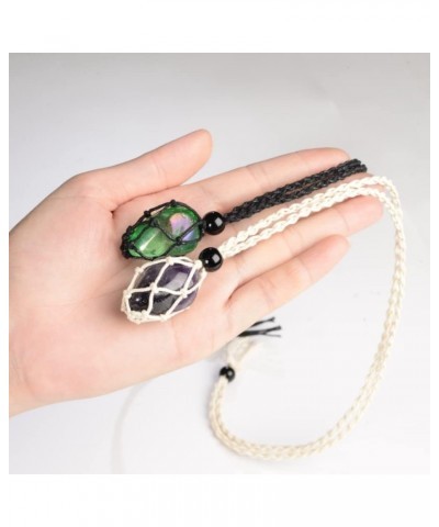 18 Pieces Necklace Cord Empty Stone Holder Empty Necklace Holder Crystal Stone Necklace Cord Adjustable Cord (6PCS Black+6PCS...