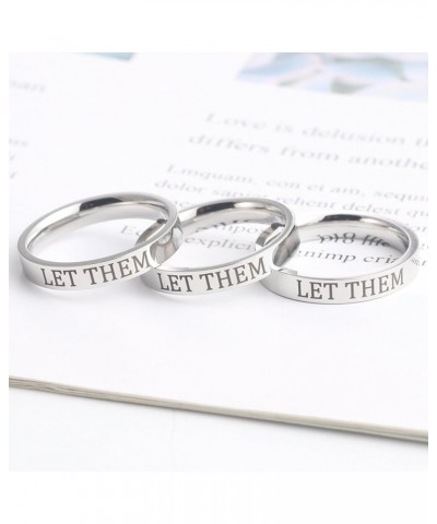 Let Them Rings for Women Self Worth Motivational Ring for Girls Inspirational Ring Stainless Steel Band Ring for Teen Girls F...