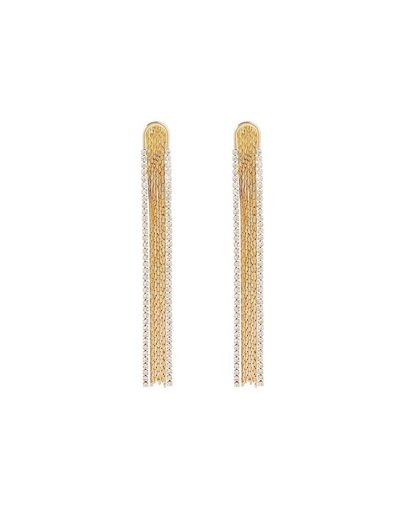 Gold Tassel Earrings for Women Gold Rhinestone Earrings Statement Earrings Zircon Dangle Earrings Long Tassel Earrings Jewelr...