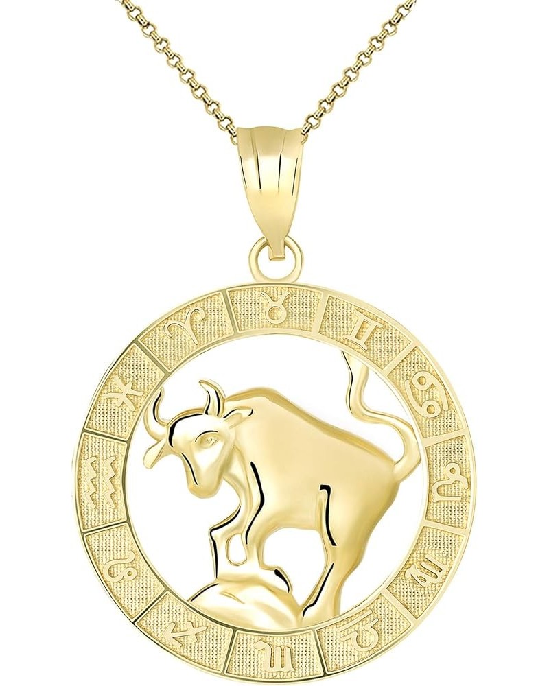 10k Yellow Gold Zodiac Pendant Necklace 20.0 Inches Taurus $88.55 Necklaces