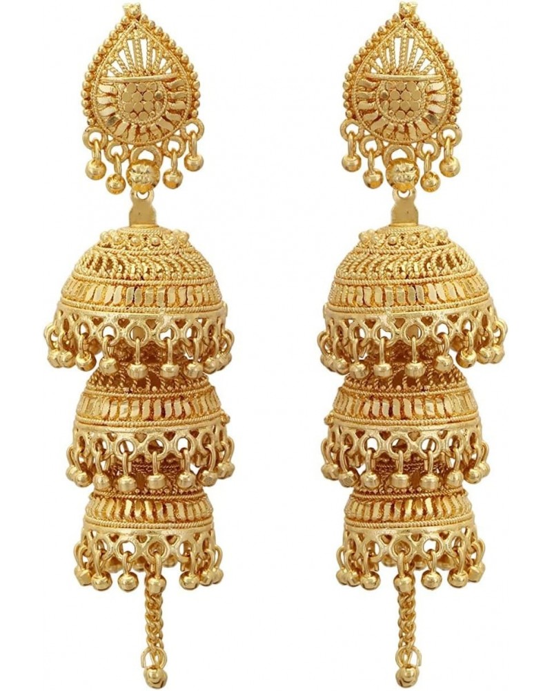 Traditional Goldplated 3 Layers Earrings for Women & Girls $8.09 Earrings