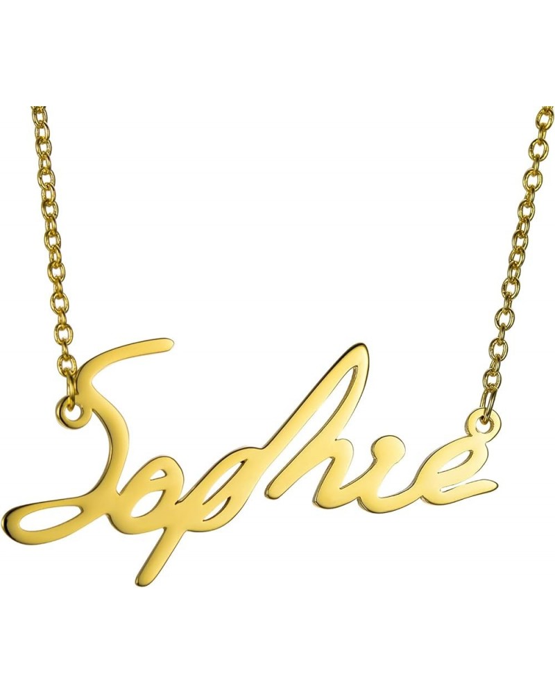 10K/14K/18K Solid Gold Personalized Name Necklace for Women Custom Name Nameplate Jewelry for Birthday Gifts Single Name $99....