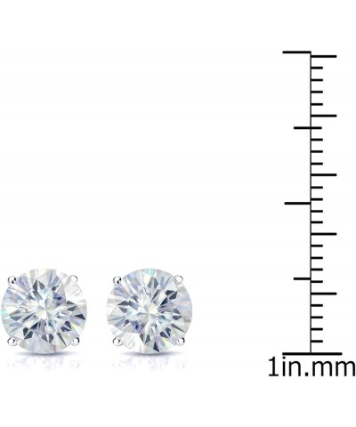 Platinum Round Moissanite Stud Earrings (1 to 7ct TGW, J-K) 4-Prong Set, Push-Back 2.5 carats $181.80 Earrings