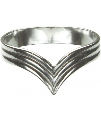 Sterling Silver V Triple Band Chevron Ring 8mm Italy Italian $8.25 Others